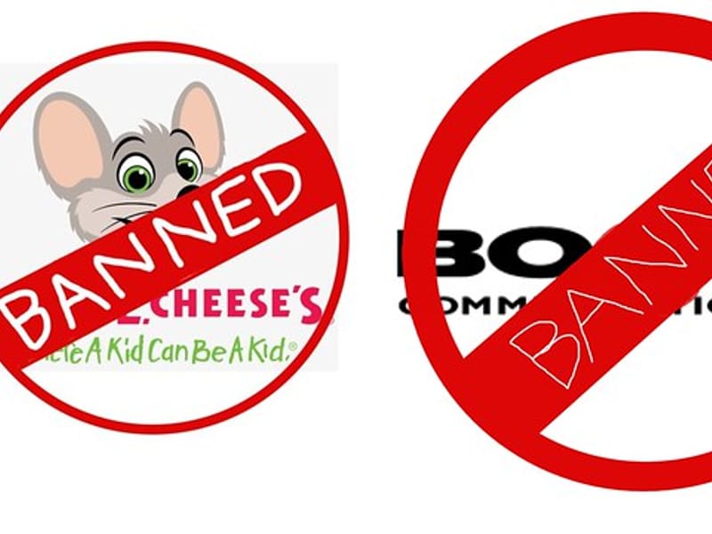 Chuck E Cheese and Bogen Communications MUST BE BANNED and Frank Shaffer Publications, Inc MUST BE KEPT FOREVER